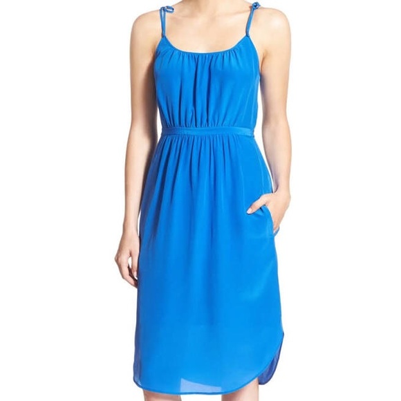 Madewell Dresses & Skirts - Madewell blue silk dress